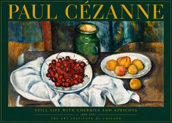 Paul Cézanne Still Life with Cherries and Apricots No5 - Plakat
