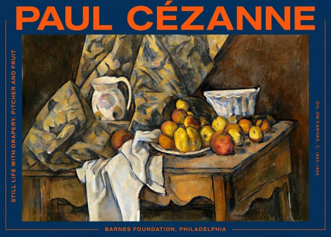 Paul Cézanne Still Life with Drapery, Pitcher and Fruit No3 - Plakat