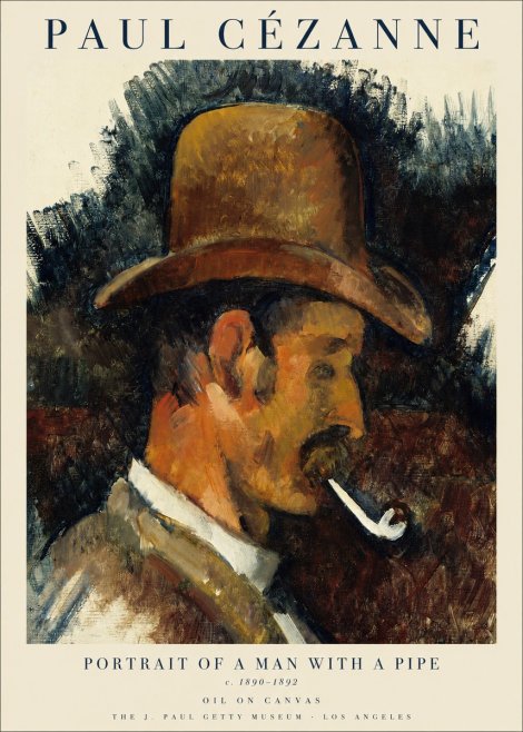 Paul Cézanne Portrait of a Man with a Pipe No1 - Plakat