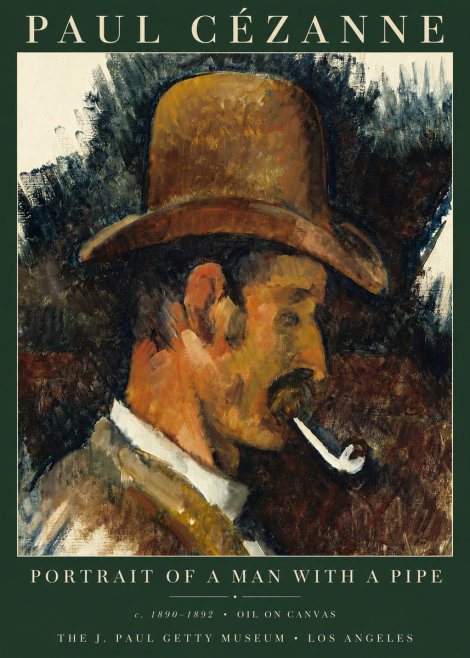 Paul Cézanne Portrait of a Man with a Pipe No3 - Plakat
