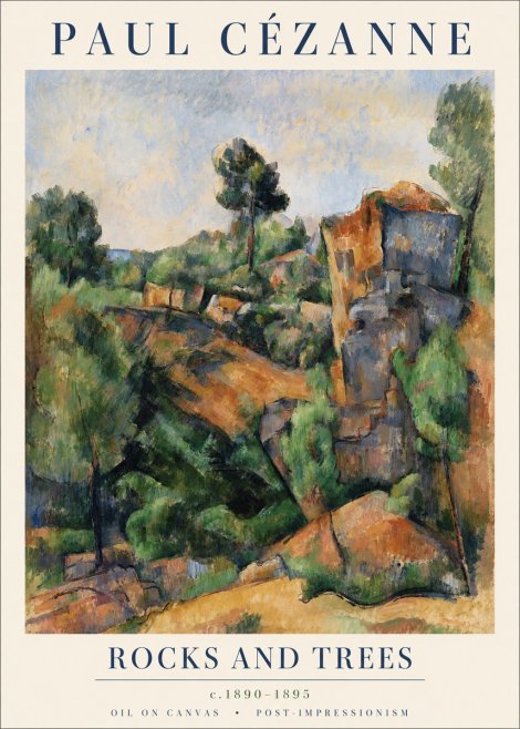 Paul Cézanne Rocks and Trees I No4 - Plakat
