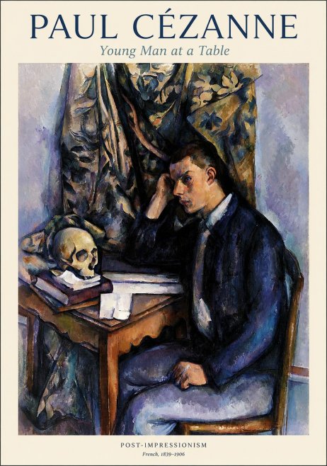 Paul Cézanne Young Man at a Table No1 - Plakat