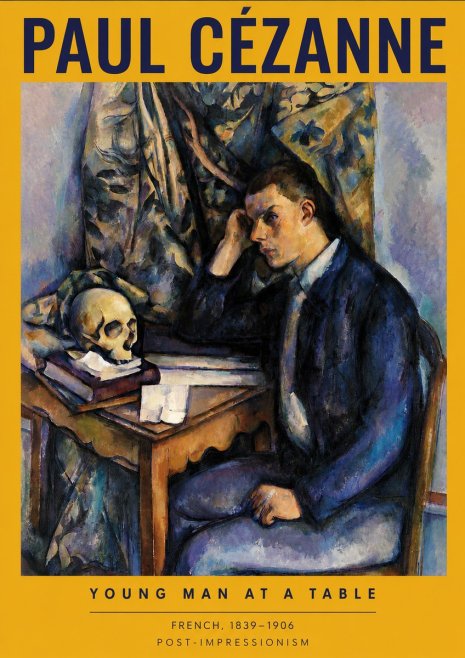 Paul Cézanne Young Man at a Table No2 - Plakat