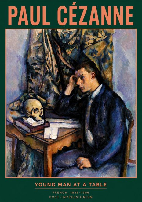 Paul Cézanne Young Man at a Table No4 - Plakat
