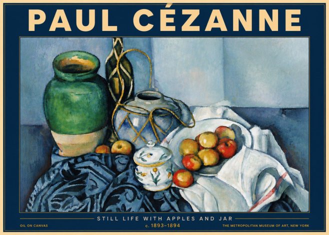 Paul Cézanne Still Life with Apples and Jar No6 - Plakat