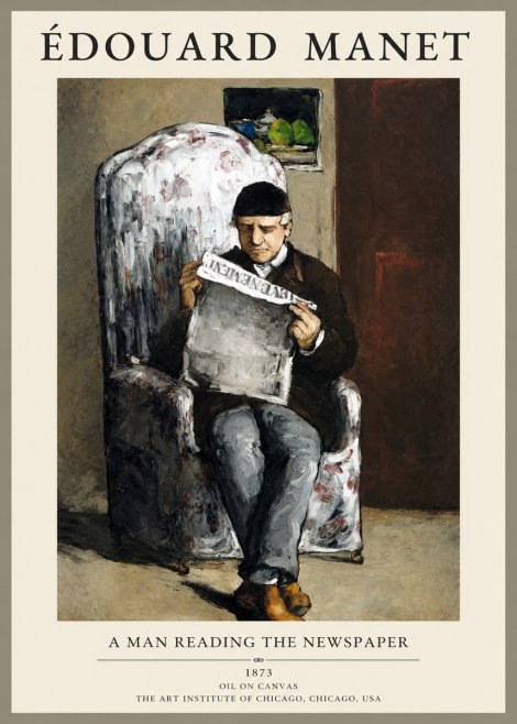 Édouard Manet A Man Reading the Newspaper No1 - Plakat