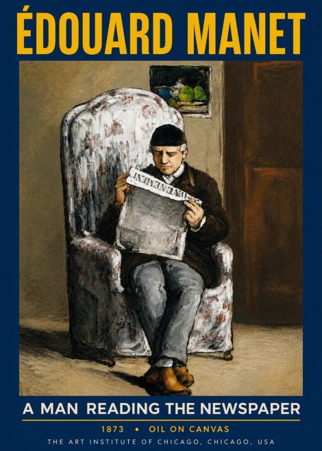 Édouard Manet A Man Reading the Newspaper No6 - Plakat