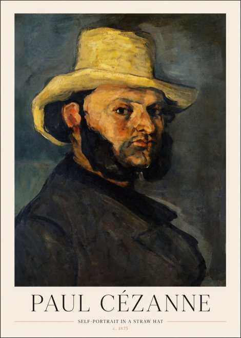 Paul Cézanne Self-portrait in a Straw Hat No1 - Plakat
