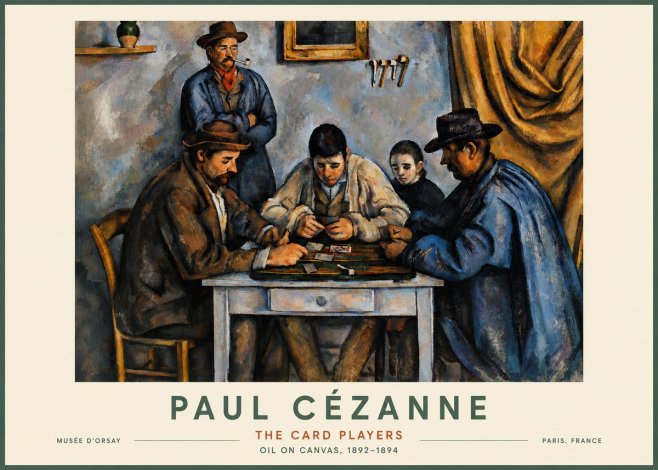 Paul Cézanne The Card Players I No4 - Plakat