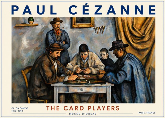 Paul Cézanne The Card Players I No6 - Plakat