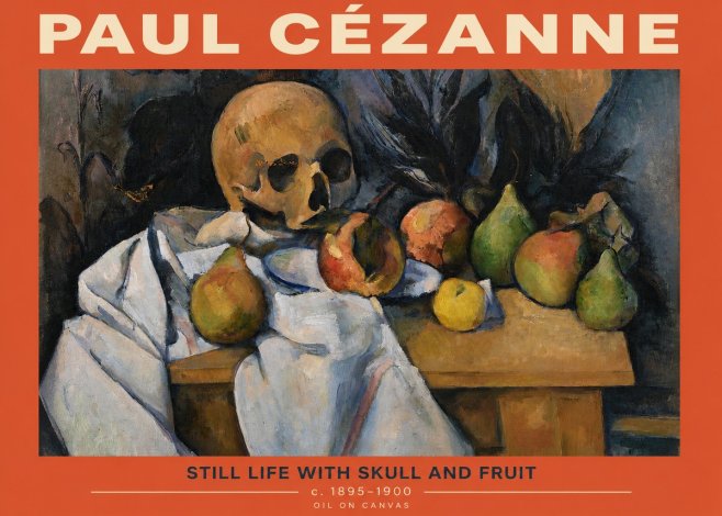Paul Cézanne Still Life with Skull and Fruit No2 - Plakat