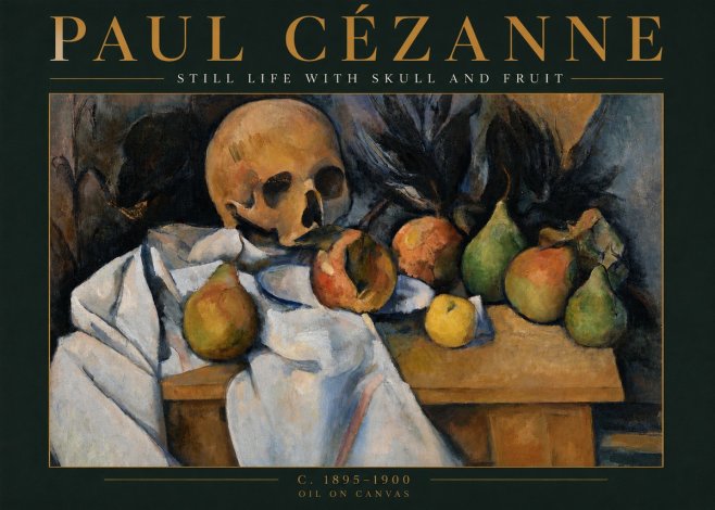 Paul Cézanne Still Life with Skull and Fruit No3 - Plakat