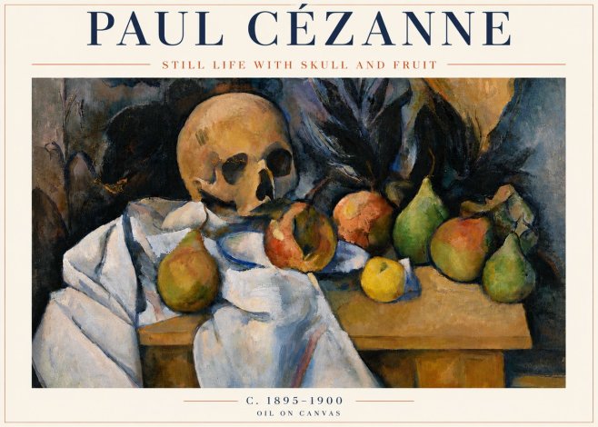 Paul Cézanne Still Life with Skull and Fruit No5 - Plakat