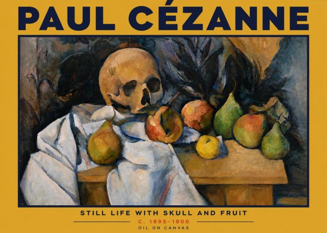 Paul Cézanne Still Life with Skull and Fruit No6 - Plakat