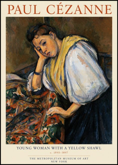 Paul Cézanne Young Woman with a Yellow Shawl No1 - Plakat