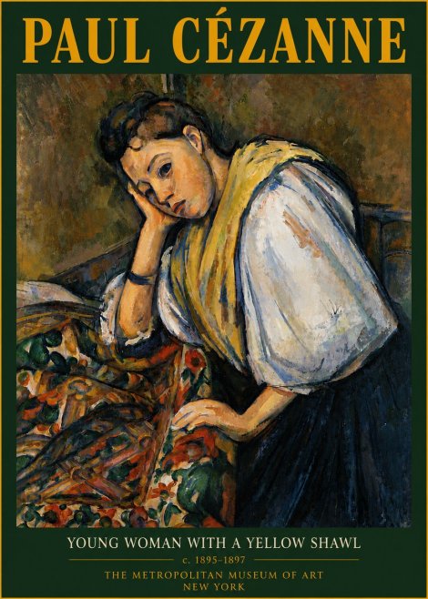 Paul Cézanne Young Woman with a Yellow Shawl No6 - Plakat