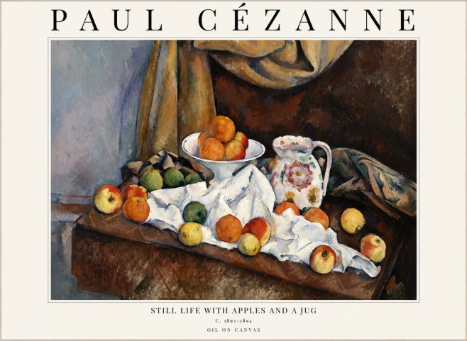 Paul Cézanne Still Life with Apples and a Jug No1 - Plakat