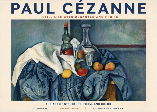 Paul Cézanne Still Life with Decanter and Fruits No6 - Plakat