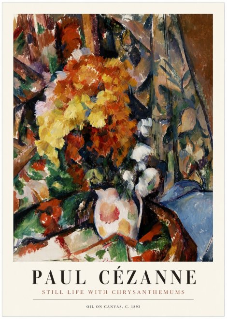 Paul Cézanne Still Life with Chrysanthemums No1 - Plakat