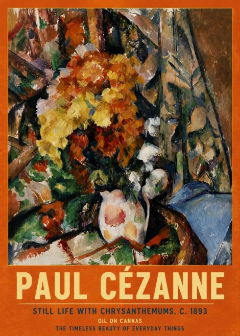 Paul Cézanne Still Life with Chrysanthemums No5 - Plakat
