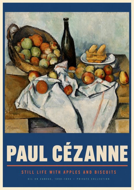 Paul Cézanne Still Life with Apples and Biscuits No2 - Plakat