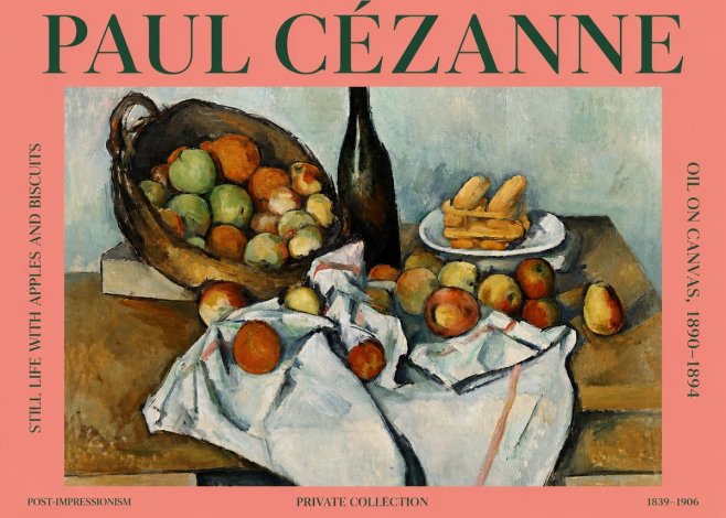 Paul Cézanne Still Life with Apples and Biscuits No3 - Plakat