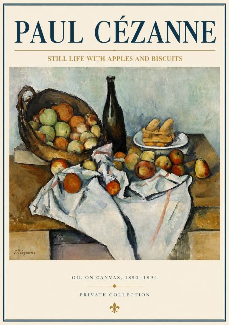 Paul Cézanne Still Life with Apples and Biscuits No4 - Plakat