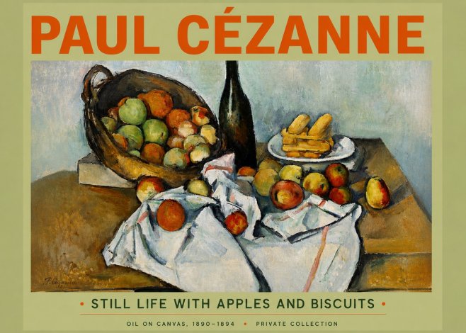 Paul Cézanne Still Life with Apples and Biscuits No5 - Plakat
