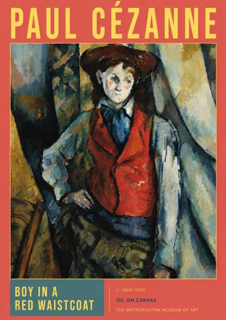 Paul Cézanne Boy in a Red Waistcoat No4 - Plakat