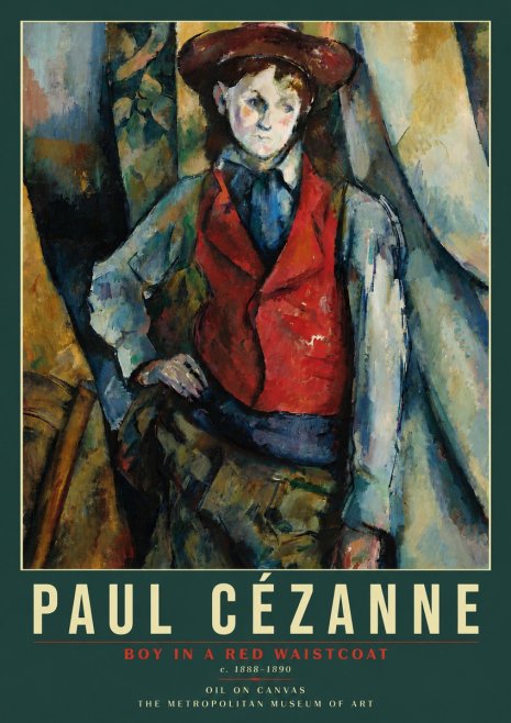 Paul Cézanne Boy in a Red Waistcoat No5 - Plakat
