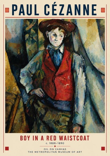 Paul Cézanne Boy in a Red Waistcoat No6 - Plakat