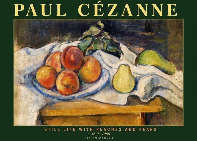 Paul Cézanne Still Life with Peaches and Pears No4 - Plakat