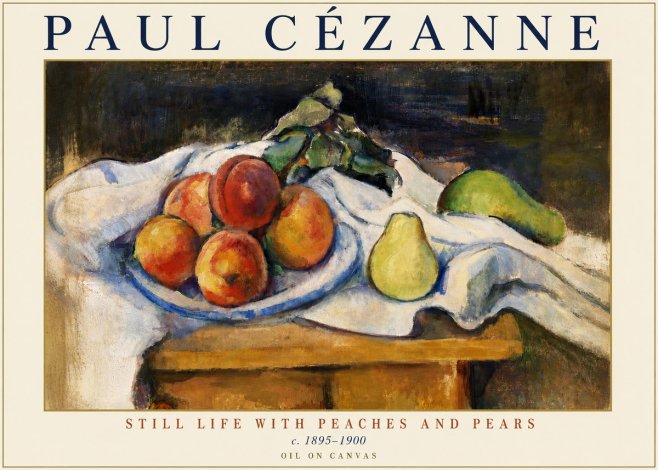 Paul Cézanne Still Life with Peaches and Pears No5 - Plakat
