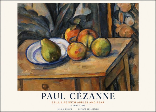 Paul Cézanne Still Life with Apples and Pear No1 - Plakat