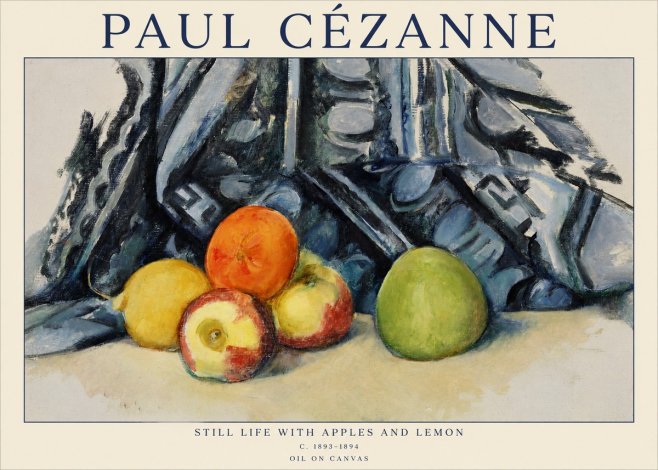 Paul Cézanne Still Life with Apples and Lemon No1 - Plakat