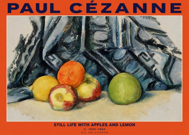 Paul Cézanne Still Life with Apples and Lemon No2 - Plakat