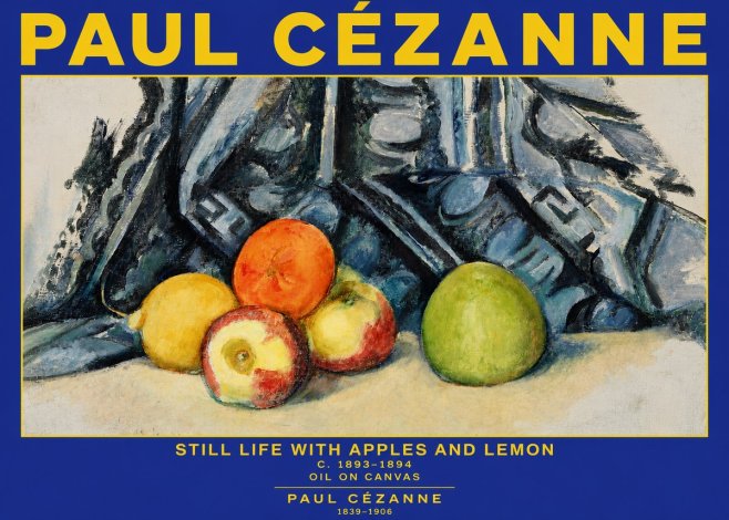 Paul Cézanne Still Life with Apples and Lemon No3 - Plakat