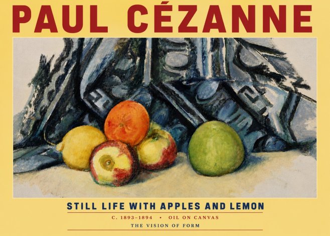 Paul Cézanne Still Life with Apples and Lemon No5 - Plakat