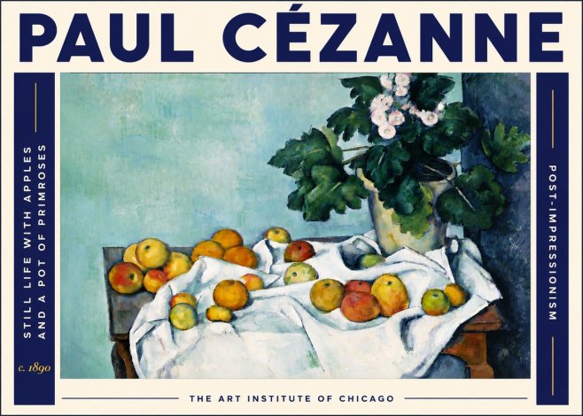Paul Cézanne Still Life with Apples and a Pot of Primroses No6 - Plakat