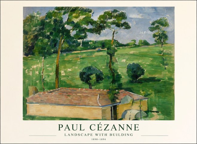 Paul Cézanne Landscape with Building No1 - Plakat