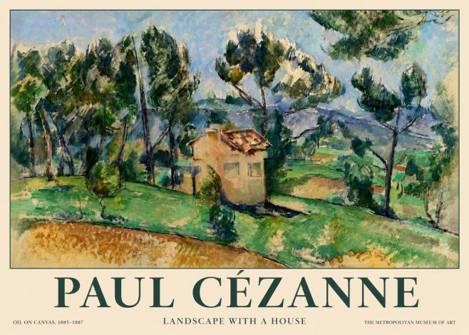 Paul Cézanne Landscape with a House No3 - Plakat