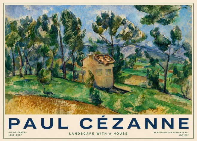 Paul Cézanne Landscape with a House No6 - Plakat