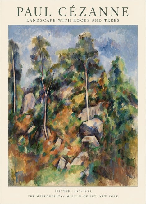 Paul Cézanne Landscape with Rocks and Trees No1 - Plakat