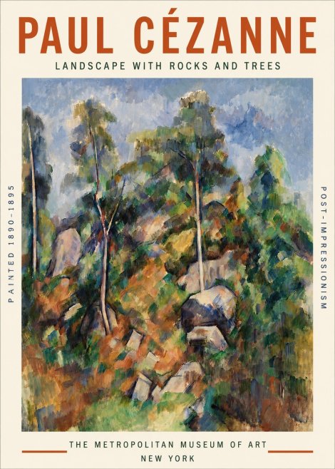 Paul Cézanne Landscape with Rocks and Trees No3 - Plakat