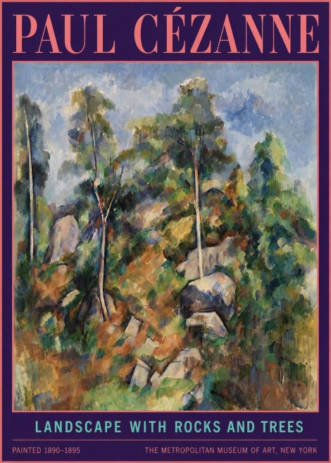 Paul Cézanne Landscape with Rocks and Trees No4 - Plakat