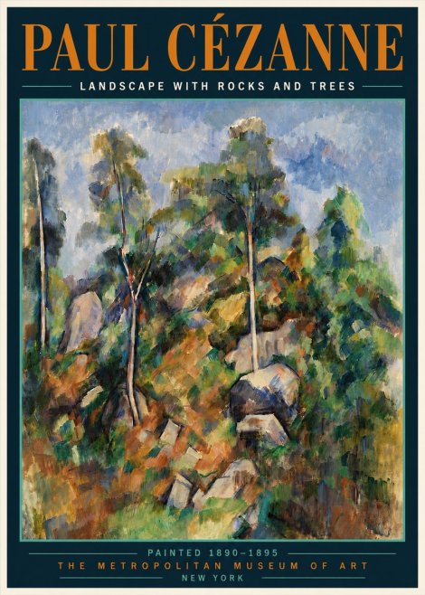 Paul Cézanne Landscape with Rocks and Trees No6 - Plakat