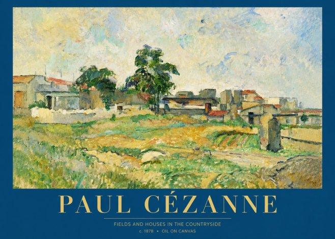 Paul Cézanne Fields and Houses in the Countryside No4 - Plakat