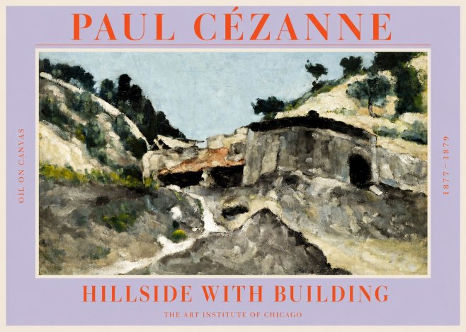 Paul Cézanne Hillside with Building No2 - Plakat