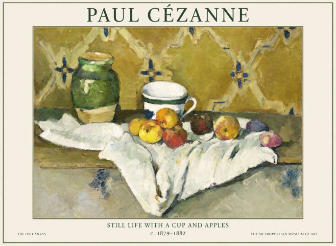 Paul Cézanne Still Life with a Cup and Apples No1 - Plakat