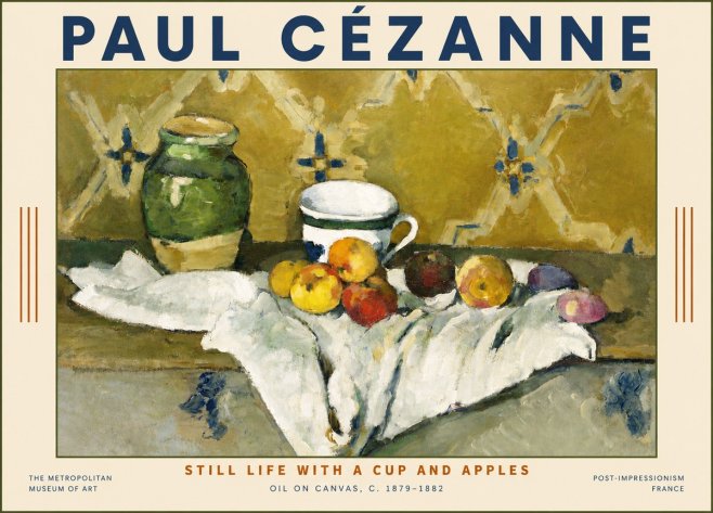 Paul Cézanne Still Life with a Cup and Apples No6 - Plakat